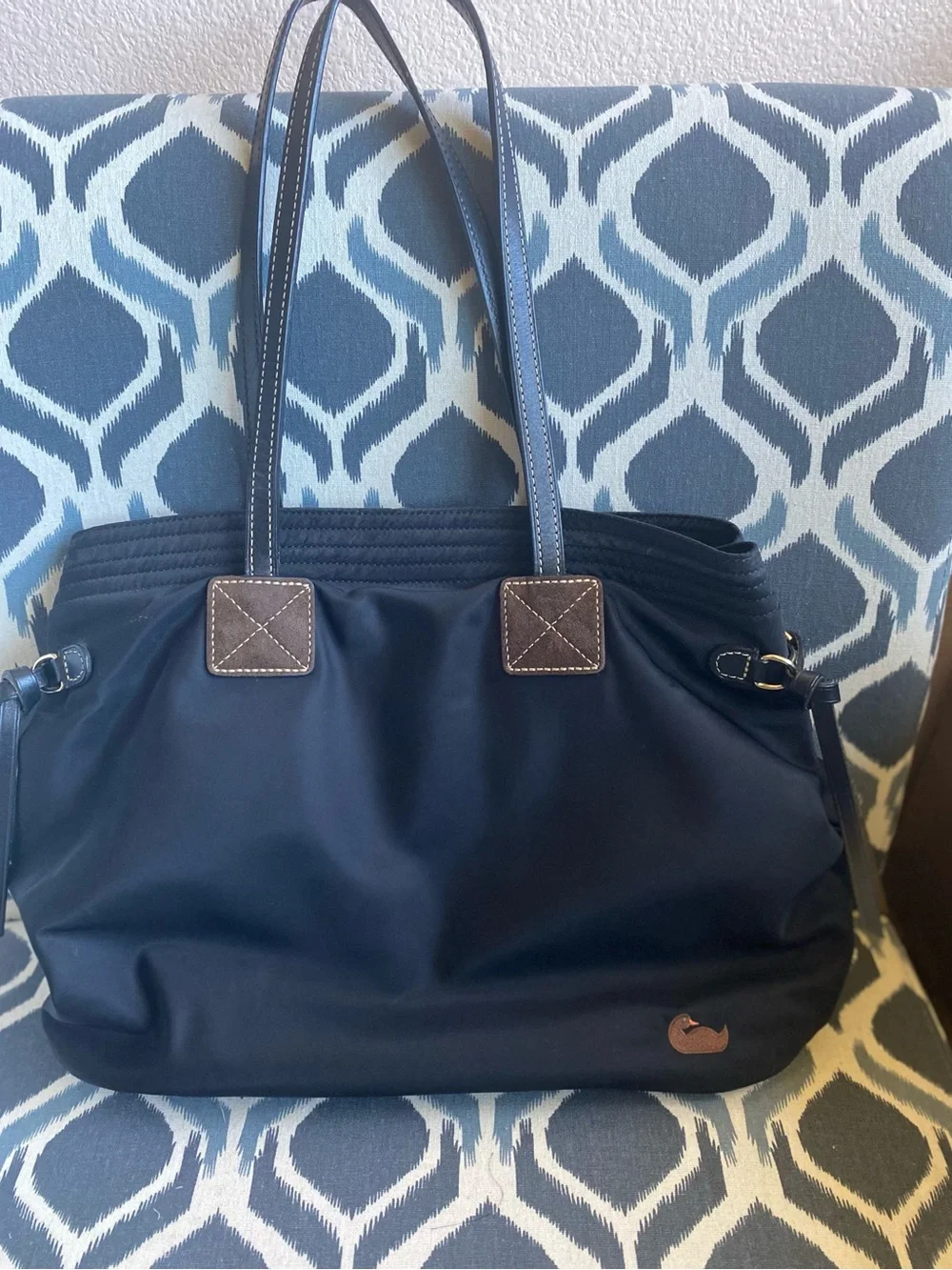 Dooney & Bourke Victoria Black Nylon And Leather Trim Tote Shoulder bag